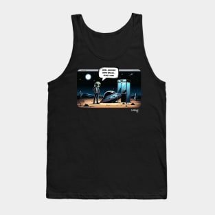 UFO needs a ride - The mystery of phone booth in the Area 51 desert Tank Top